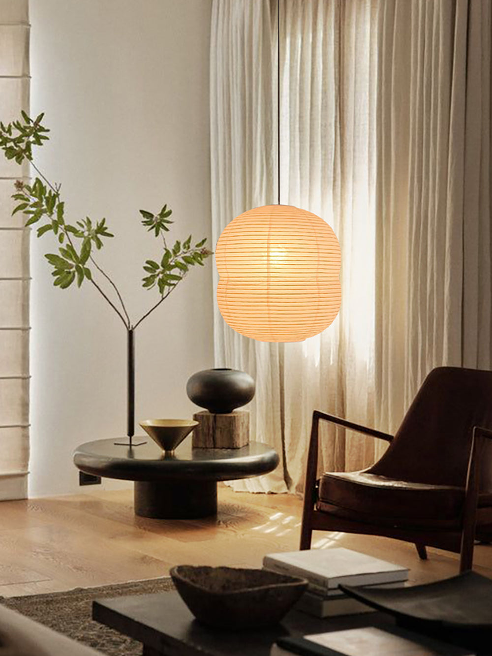 Lampe Suspendue Mini Washi Papier LED – Élégance Minimaliste en Papier de Riz