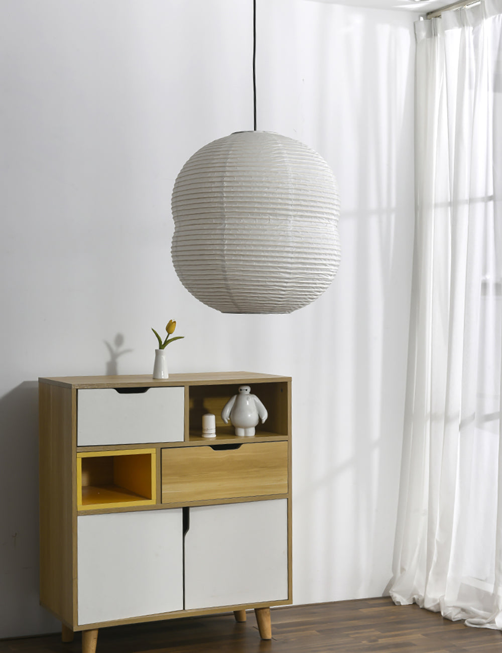 Lampe Suspendue Mini Washi Papier LED – Élégance Minimaliste en Papier de Riz