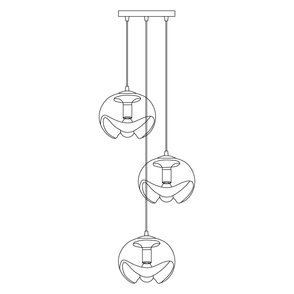 Suspension Moderne "Welle" Inspirée des Vagues avec Éclairage LED