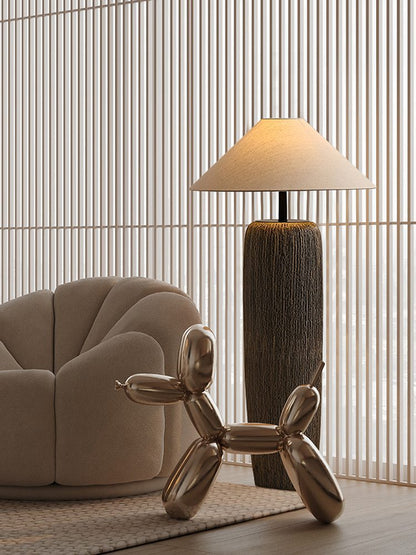 Lampadaire en Bois Vieilli - Élégance Rustique et Moderne pour Salon