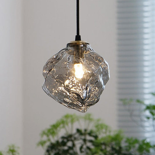 Suspension Lava Glass en Cuivre et Verre – Éclairage LED Moderne