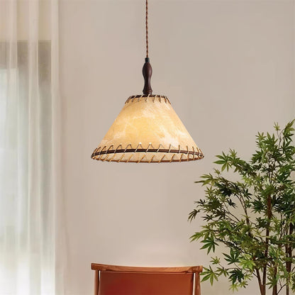 Suspension Bois et Tissu – Équilibre Naturel entre Élégance et Confort
