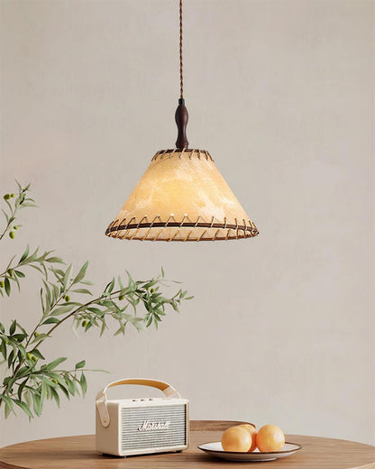 Suspension Bois et Tissu – Équilibre Naturel entre Élégance et Confort