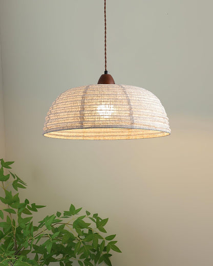 Suspension Bois et Tissu – Équilibre Naturel entre Élégance et Confort