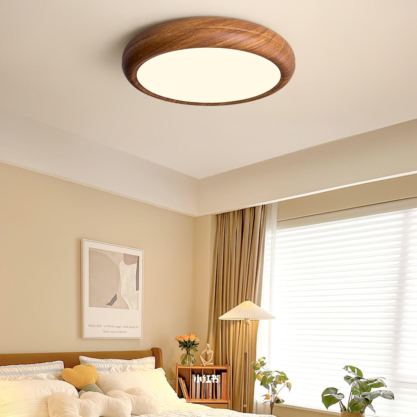 Plafonnier Rond en Bois et Acrylique – Élégance Moderne et Raffinée pour Votre Intérieur
