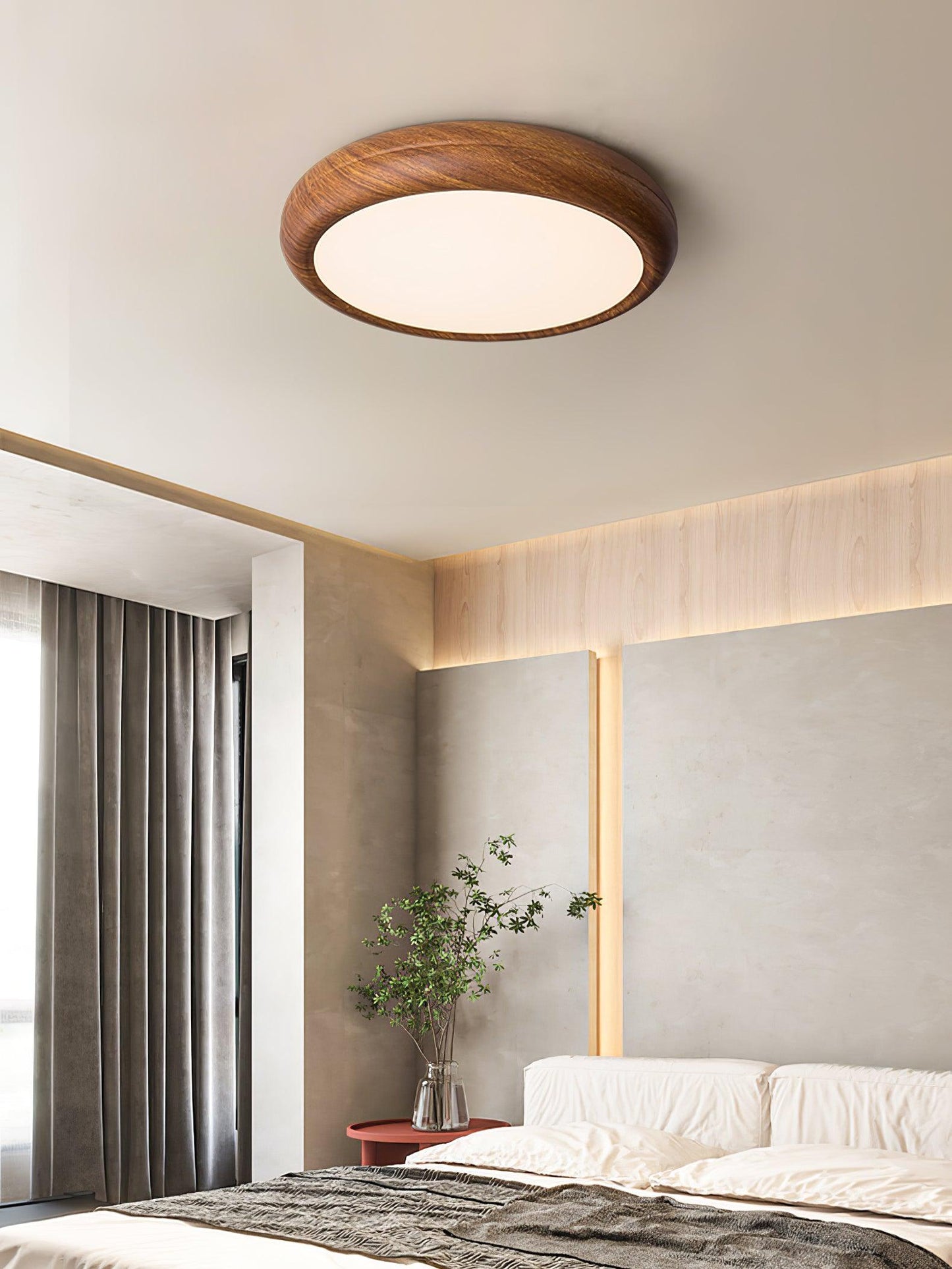 Plafonnier Rond en Bois et Acrylique – Élégance Moderne et Raffinée pour Votre Intérieur