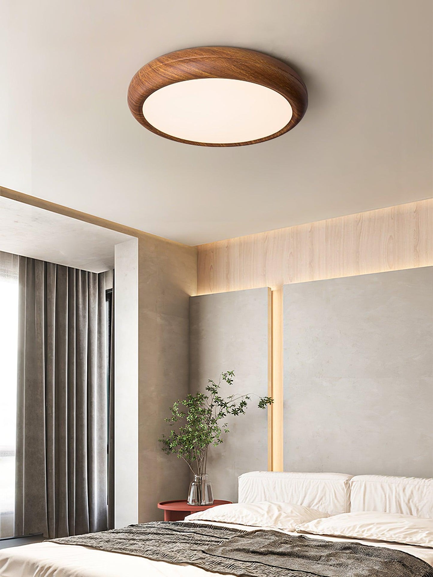 Plafonnier Rond en Bois et Acrylique – Élégance Moderne et Raffinée pour Votre Intérieur