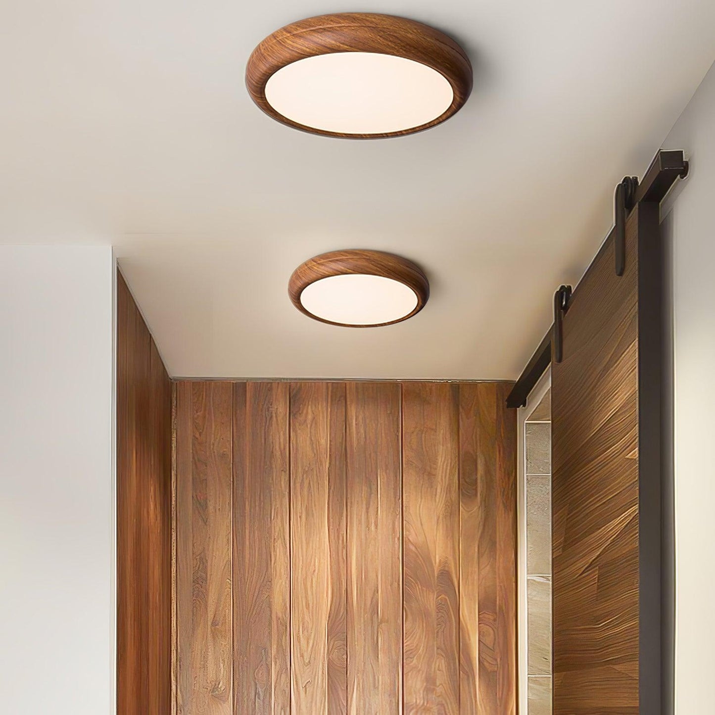 Plafonnier Rond en Bois et Acrylique – Élégance Moderne et Raffinée pour Votre Intérieur