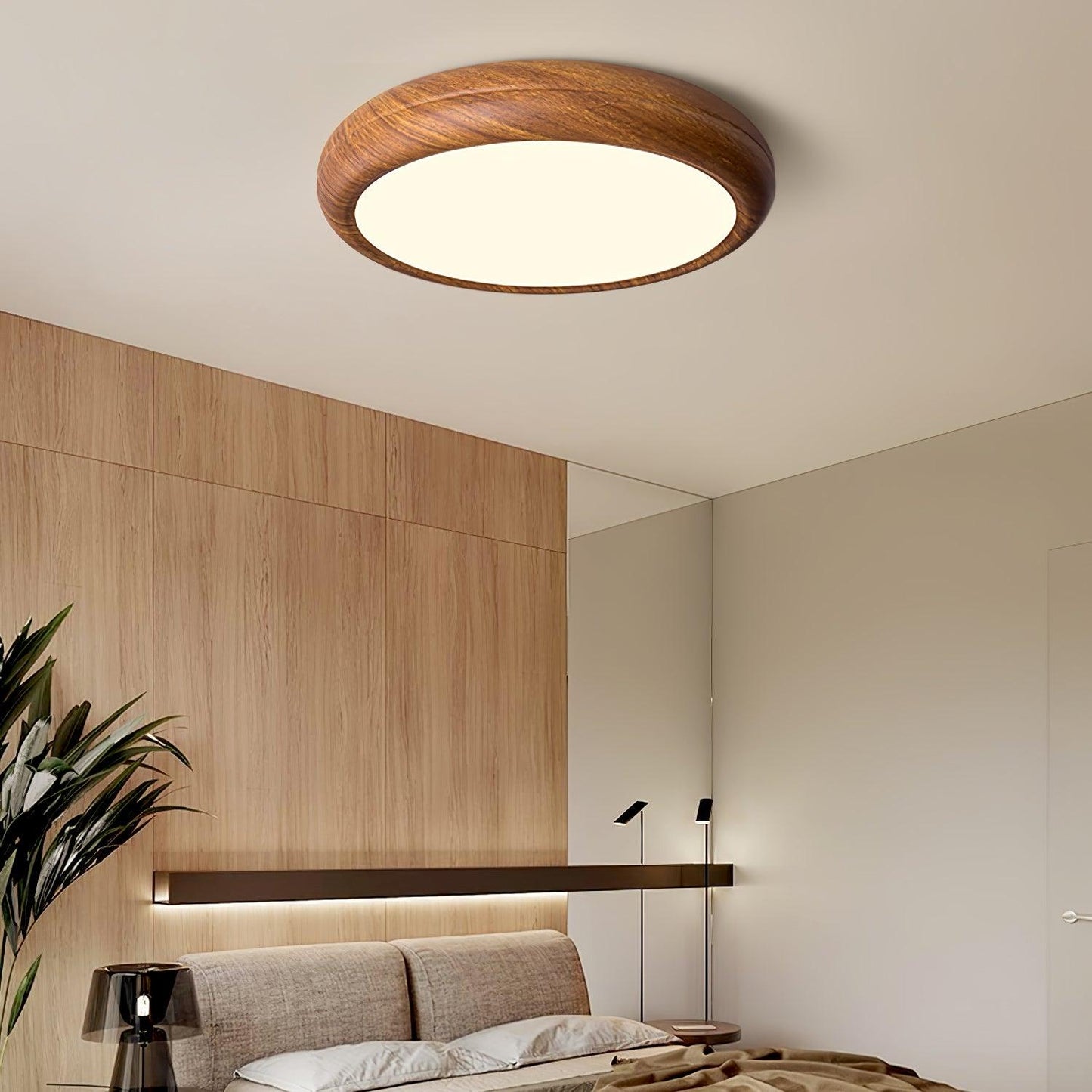 Plafonnier Rond en Bois et Acrylique – Élégance Moderne et Raffinée pour Votre Intérieur