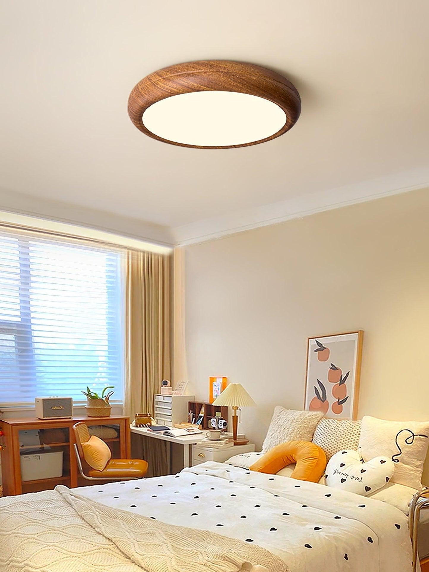 Plafonnier Rond en Bois et Acrylique – Élégance Moderne et Raffinée pour Votre Intérieur
