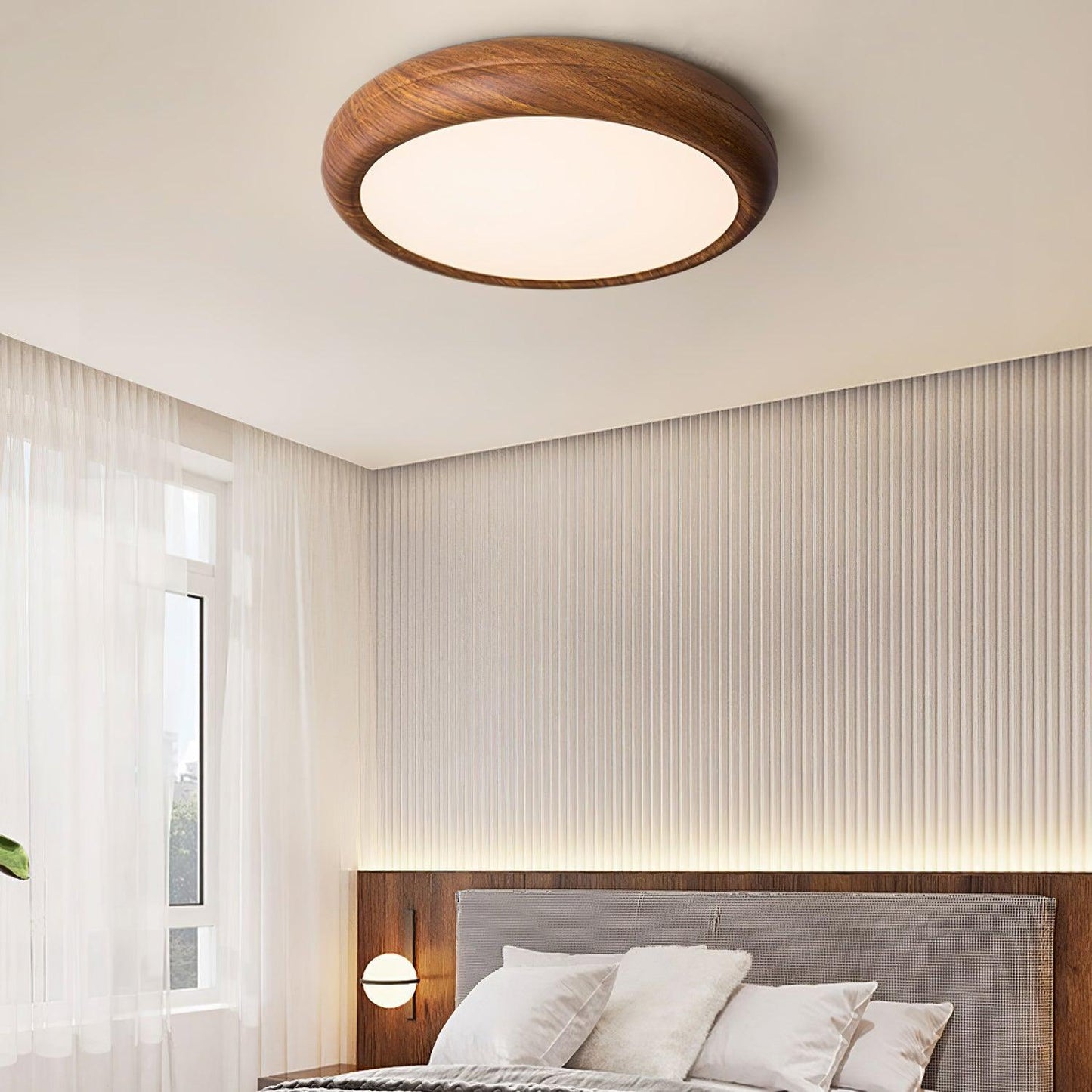 Plafonnier Rond en Bois et Acrylique – Élégance Moderne et Raffinée pour Votre Intérieur