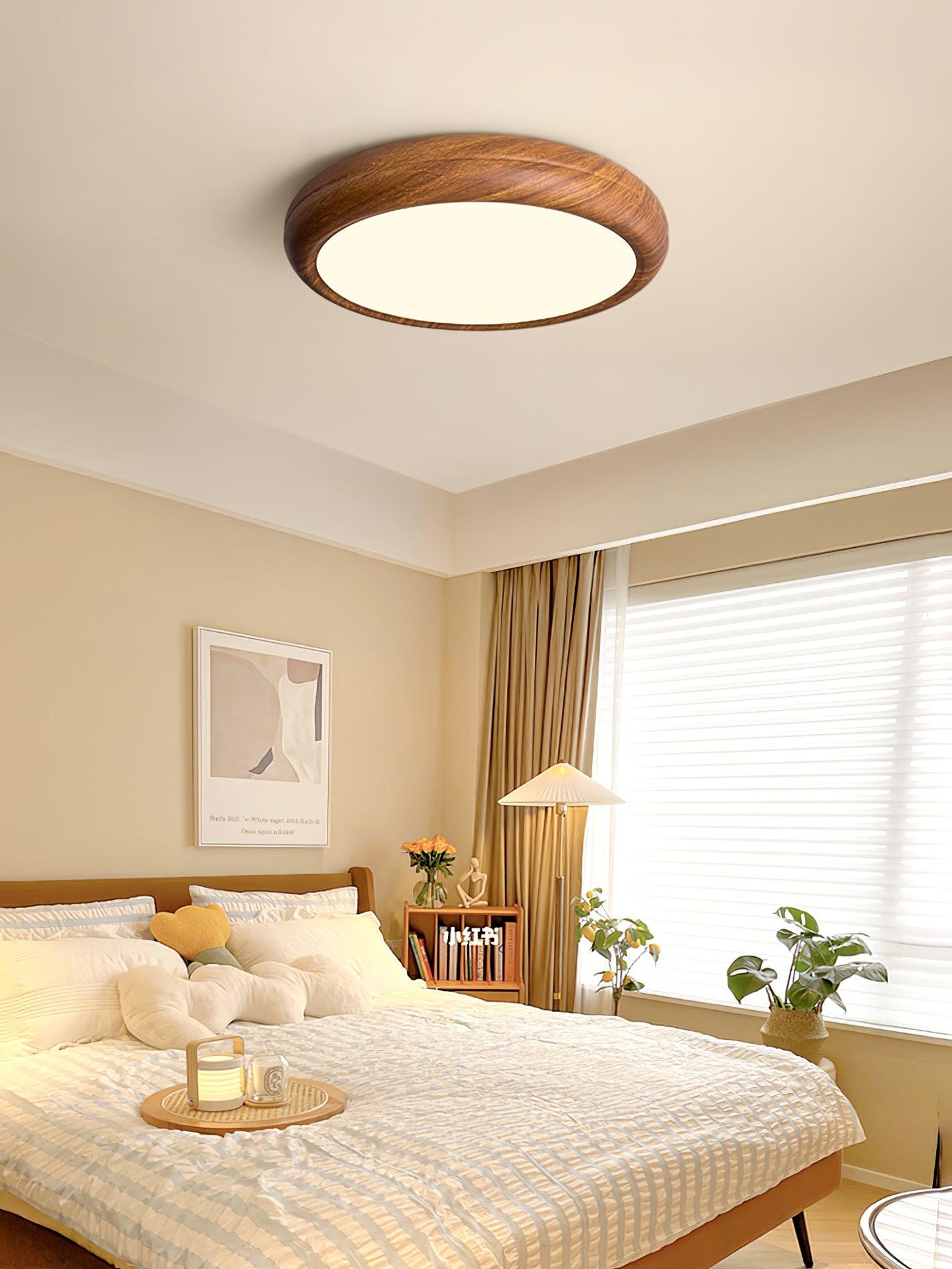 Plafonnier Rond en Bois et Acrylique – Élégance Moderne et Raffinée pour Votre Intérieur