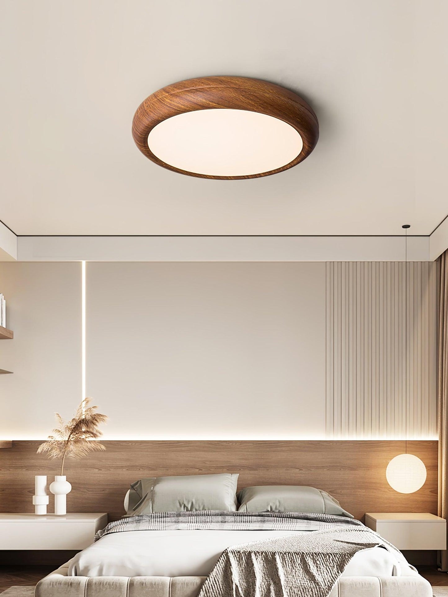 Plafonnier Rond en Bois et Acrylique – Élégance Moderne et Raffinée pour Votre Intérieur