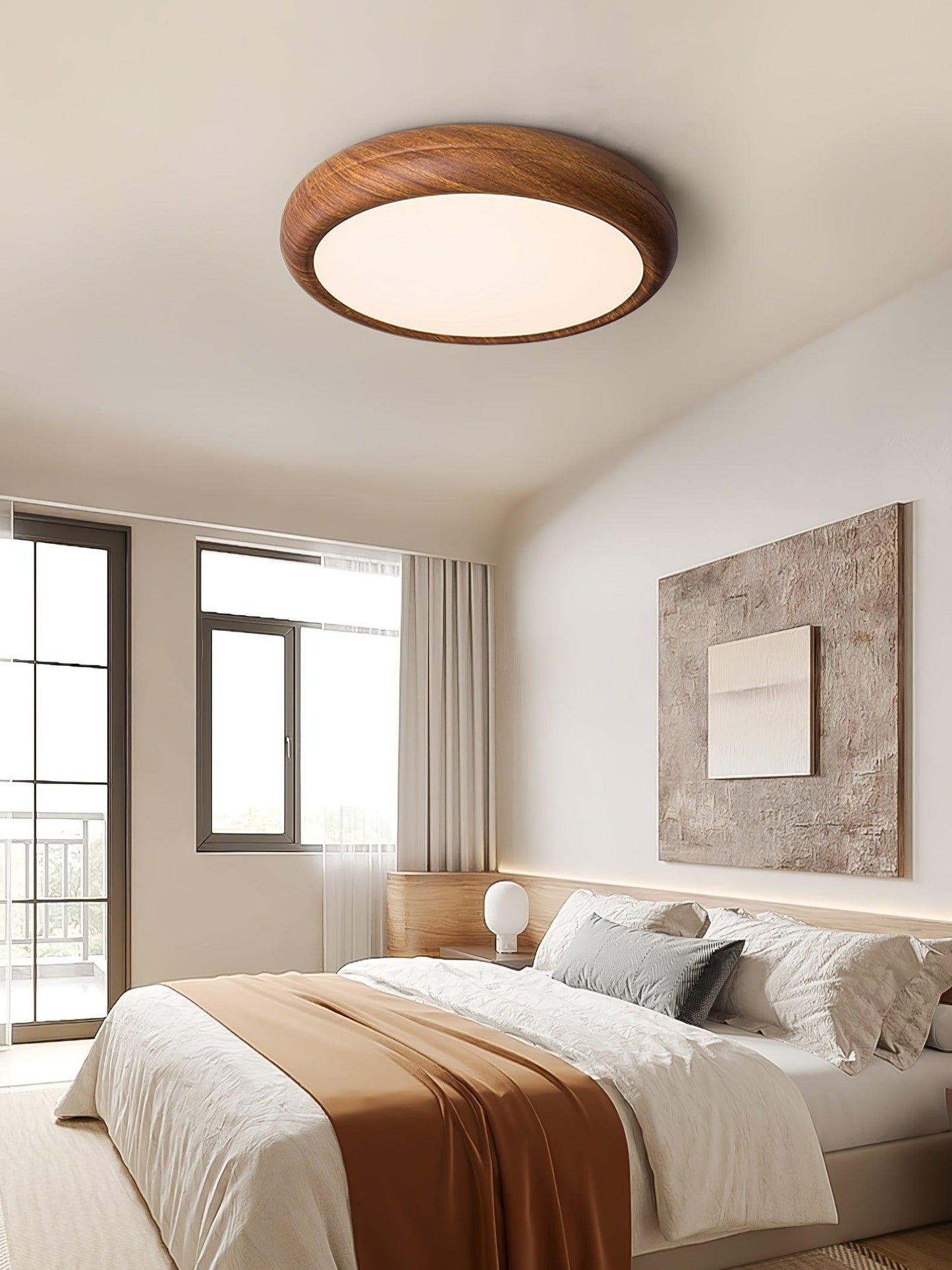 Plafonnier Rond en Bois et Acrylique – Élégance Moderne et Raffinée pour Votre Intérieur