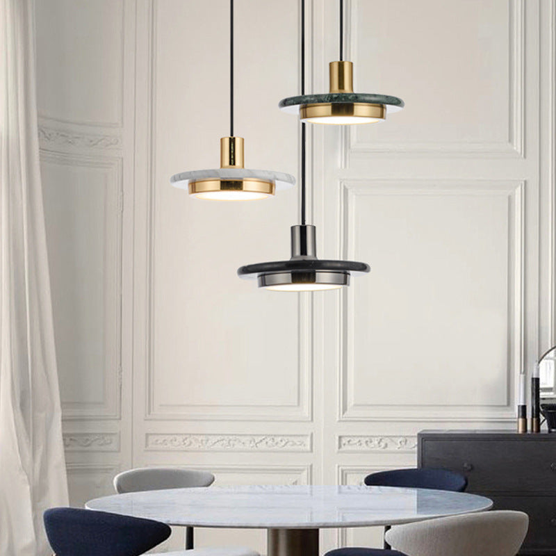 Suspension Moderne en Marbre - Lampe LED Élégante et Minimaliste
