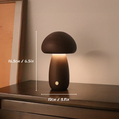 Lampe de Table Rechargeable en Bois "Champignon" LED - Écologique et Tactile