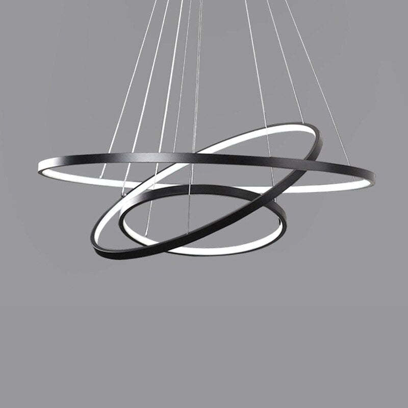 Lampe Suspension Moderne Yumanira avec 3 Anneaux – Éclairage Design LED, Réglable avec Télécommande