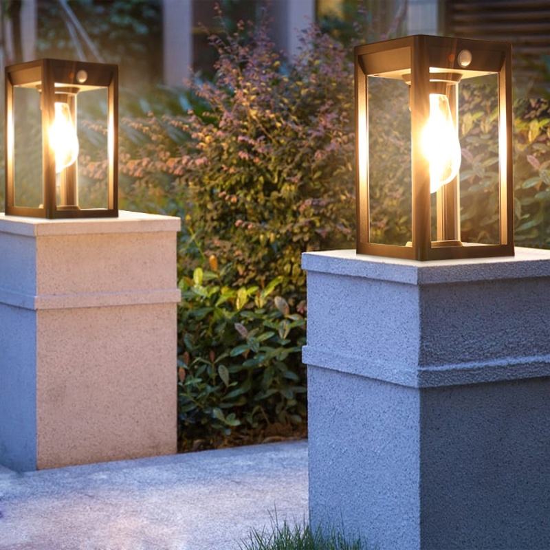 Lampe Solaire Pillar – Lampe Extérieure LED avec Détecteur de Mouvement