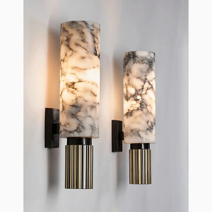 Applique Murale en Marmoré et Cuivre - Élégance Lumineuse LED pour Votre Intérieur