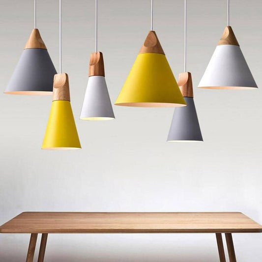 Lampe Pendante Bardais - Design Bois et Métal avec Câble Ajustable
