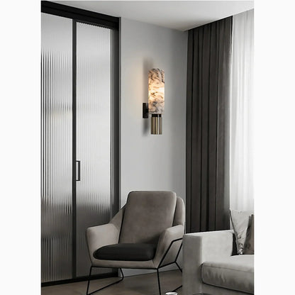 Applique Murale en Marmoré et Cuivre - Élégance Lumineuse LED pour Votre Intérieur