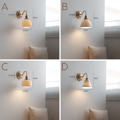 Applique Murale en Brassé et Céramique – Élégance Classique pour votre Intérieur