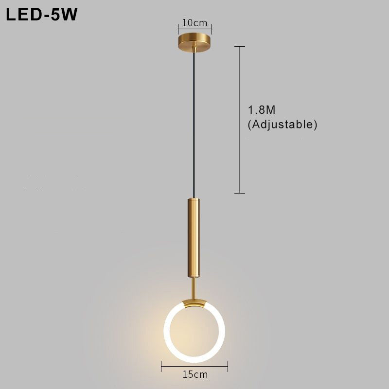 Suspension LED Nordic Simple - Lampe Minimaliste en Métal pour Cuisine, Salle à Manger et Bureau