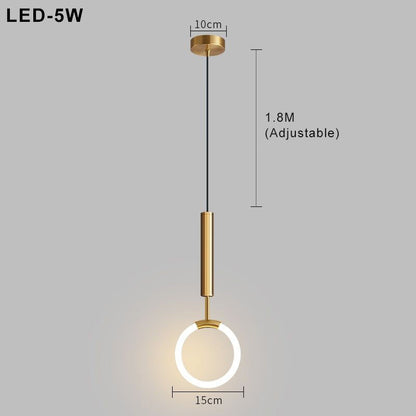 Suspension LED Nordic Simple - Lampe Minimaliste en Métal pour Cuisine, Salle à Manger et Bureau