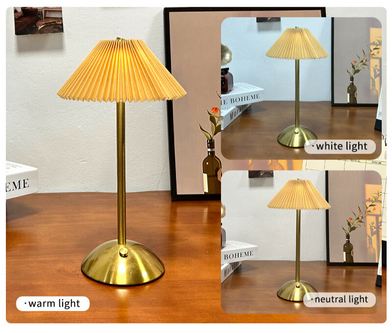 Lampe de Table Sans Fil Scandinave – Lampe Rechargeable LED avec Couvercle en Tissu