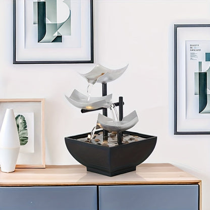 Fontaine LED Mini-Table – Décoration Relaxante avec Éclairage et Effet Cascade pour Salon et Bureau