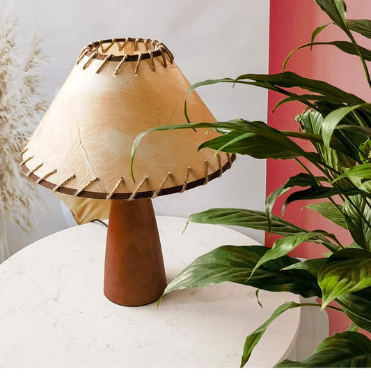 Lampe de Table en Bois Massif Style Century – Élégance Classique et Moderne