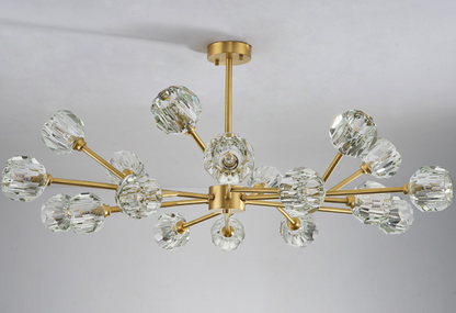 Chandelier Linéaire Moderne avec Cube en Verre Glacé – Élégance Contemporaine