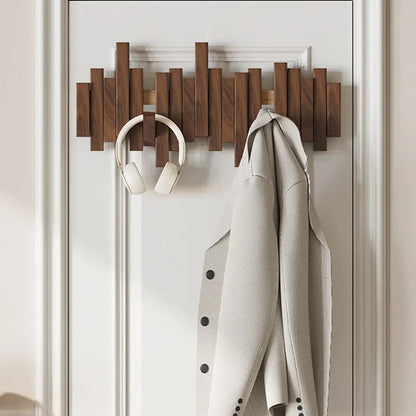 Porte-Manteau Mural FlexiHook – Design Moderne avec Crochets Repliables Magnétiques en Bois