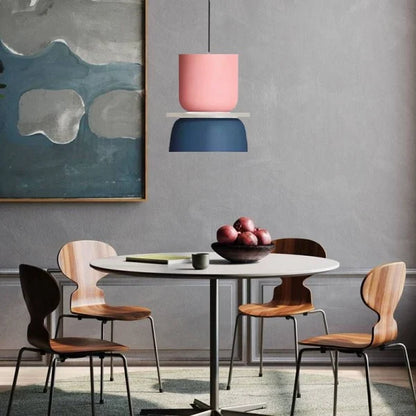 Suspension Nordic Macaron - Design Scandic en Aluminium et Acrylique, Ampoule E27, Idéale pour Cuisine et Salon