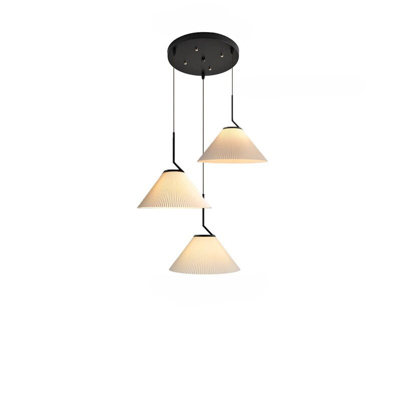 Suspension Nordic Plissée Crème – Design Scandinave Élégant en Tissu LED