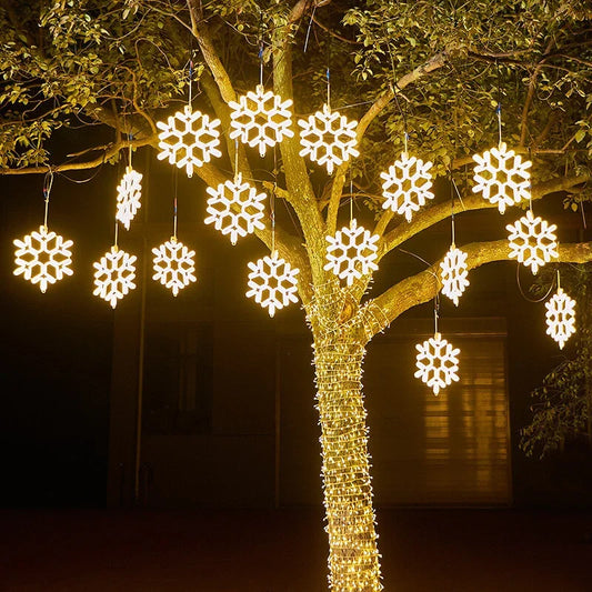 Guirlande LED Flocon de Neige Étanche - Décoration Noël Extérieure