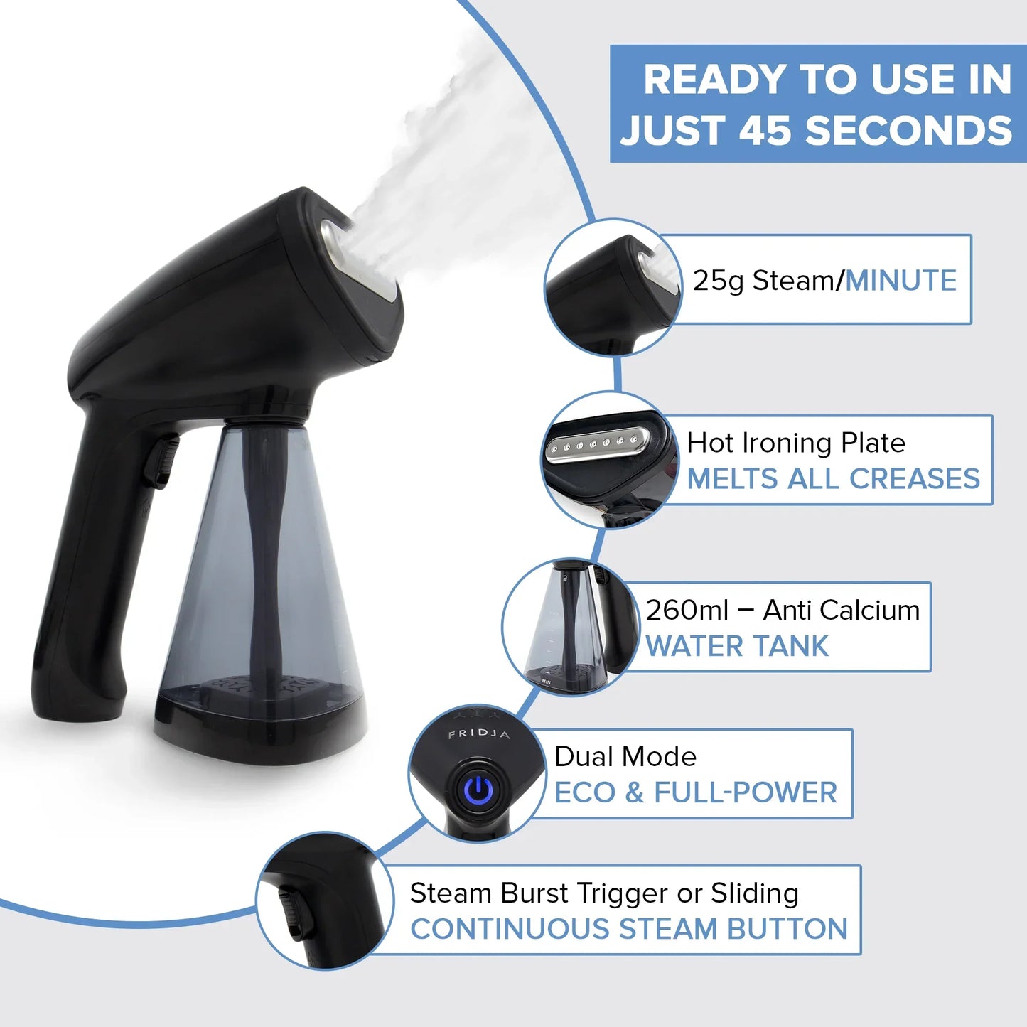 SteamEase – Défroisseur à Main Compact et Puissant pour la Maison et les Voyages