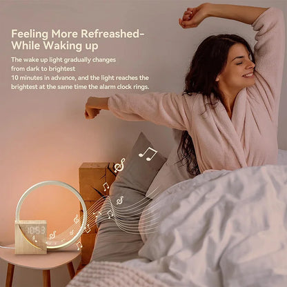 Lampe de Réveil avec Contrôle Tactile – Éclairage de Nuit Moderne en Bois