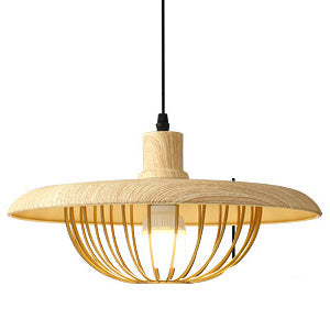Suspension Imitation Bois - Lampe Suspendue au Style Nordique avec Détails Industriels