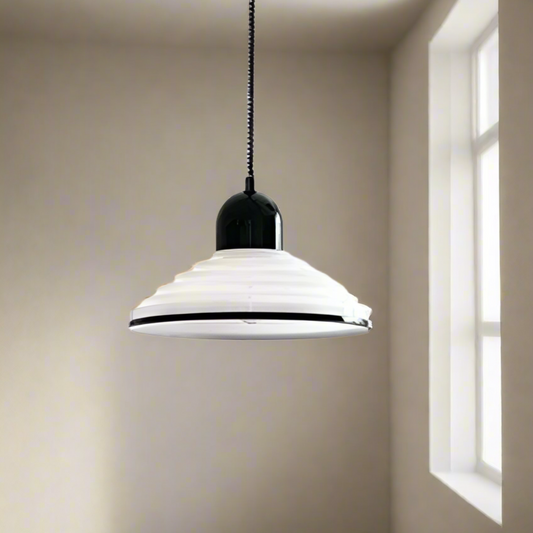 Suspension French Cream Wind Glass - Lampe en Verre Crème au Design Élégant