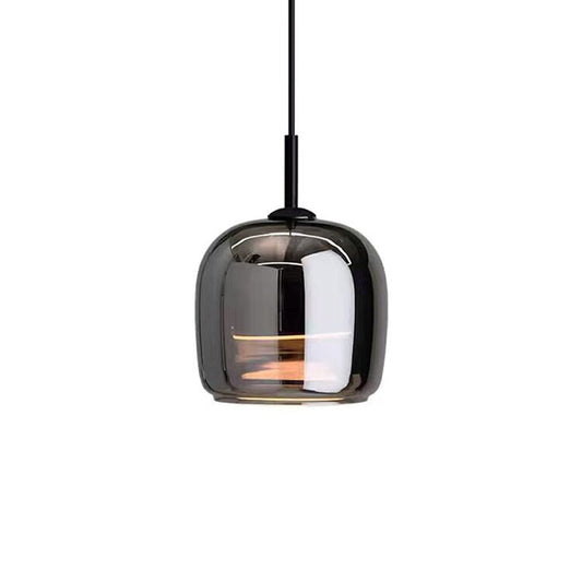 Suspension Nordic en Verre Noir – Design Élégant et Moderne avec Éclairage LED