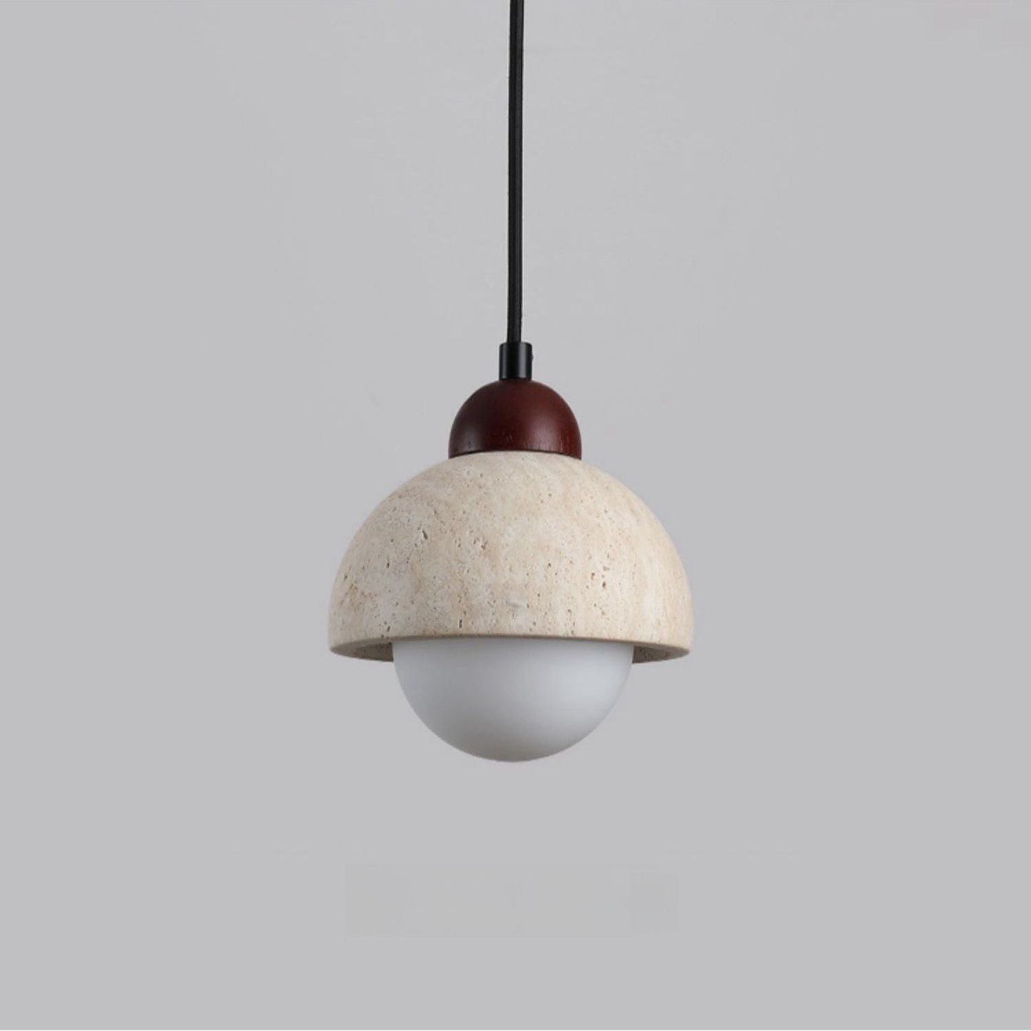 Suspension en Marbre Naturel – Lampe LED Élégante en Bois et Marbre