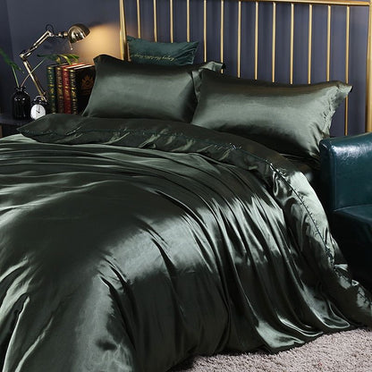 LuxeSoft - Set de Lit en Satin et Soie (4 Pièces)