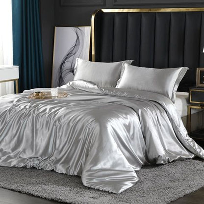 LuxeSoft - Set de Lit en Satin et Soie (4 Pièces)
