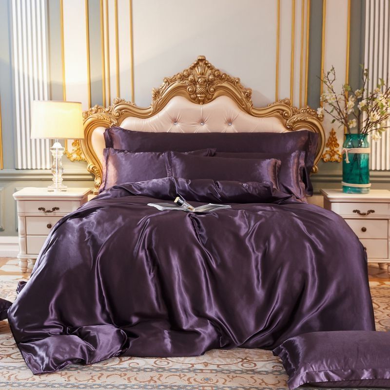 Set de luxe - Ensemble de literie en satin de soie | Comprenant une housse de couette et 2 taies d'oreiller