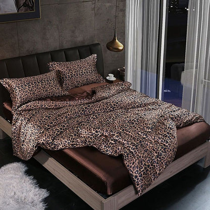 Set de luxe - Ensemble de literie en satin de soie | Comprenant une housse de couette et 2 taies d'oreiller