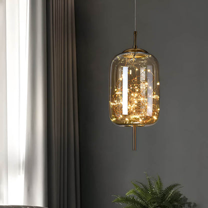 Lampe Suspendue Essence - Élégance Moderne avec Verre Brun et Éclairage LED