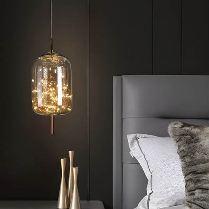 Lampe Suspendue Essence - Élégance Moderne avec Verre Brun et Éclairage LED