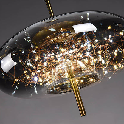 Lampe Suspendue Essence - Élégance Moderne avec Verre Brun et Éclairage LED