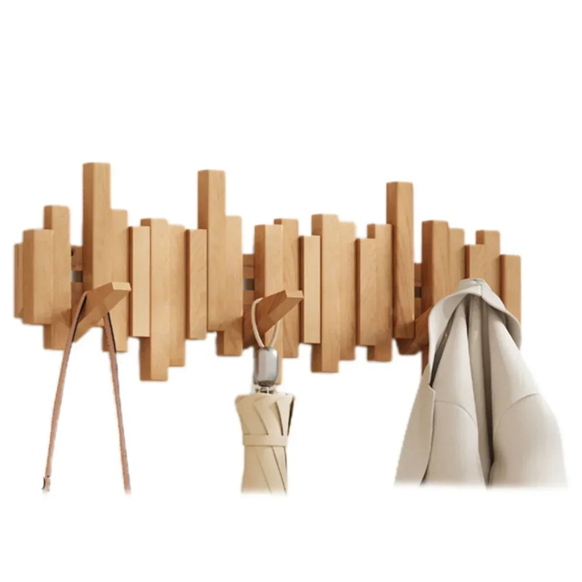 Porte-Manteau Murale en Bois Piano – Pratique et Élégant pour Organiser Votre Entrée